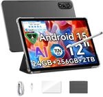 Blackview Mega2 12 Zoll Tablet Android 15,24GB RAM+256GB ROM,Dual 4G LTE+5G WiFi,2K
