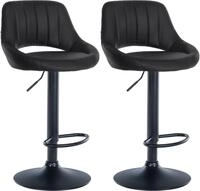 CLP Barhocker 2er Set h&ouml;henverstellbar mit Lehne Milet, Barst&uuml;hle gepolstert
