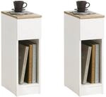 SoBuy 2er Set Nachttisch schmal 20cm mit Schublade, 20x35x60 cm