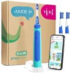 GUM Playbrush JUNIOR 6+ elektrische Zahnb&uuml;rste | Interaktive Spiel-App | Extra