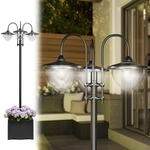 Outsunny Solar Laterne Stehleuchte aus Metall, Gartenlaterne mit...