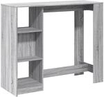 vidaXL Bartisch mit Regal Grau Sonoma 124x46x103,5 cm Holzwerkstoff