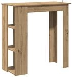 vidaXL Bartisch mit Regal Artisan-Eiche 102x50x103,5 cm Holzwerkstoff, Party Tisch,