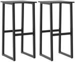 vidaXL Barhocker 2 STK. Schwarz 38x38x80 cm Pulverbeschichteter Stahl,...