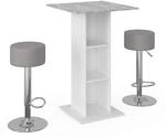 Vicco Bartisch-Set Rodeo, Beton, 70 x 70 cm mit 2 Barhockern, als Stehtisch...