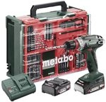metabo Akku-Bohrschrauber BS 18 Quick Set, 18 V Bohrer mit 2x 2.0 Ah Akku
