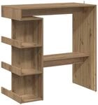 vidaXL Bartisch mit Regal Artisan-Eiche 100x48x101,5 cm, Party Tisch,