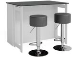 Vicco Bartisch-Set Dominic, Anthrazit/Wei&szlig;, 116 x 37 cm mit 2 Barhockern,...