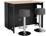 Vicco Bartisch-Set Dominic, Goldkraft Eiche/Anthrazit, 116 x 37 cm mit 2...