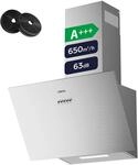 CIARRA CBCS6762A A+++ Kopffreie Schr&auml;ghaube Dunstabzugshaube 60 cm Umluft 650...