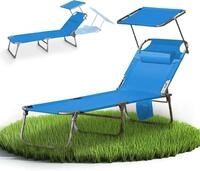 VCM Sonnenliege klappbar | Ma&szlig;e ca. L. 185 x H. 24 x B. 55 cm | Gartenliege...