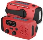 Fontastic Rock Notfallradio mit Kurbel und Solar, SOS Alarm, Taschenlampe -