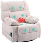 HOMCOM Relaxsessel mit Massagefunktion und 8 Vibrationspunkten, Beige 