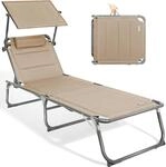 Homecall Sonnenliege mit Dach, schnell trocknender Schaumstoff, XXL, 200 x 70...