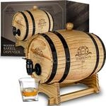 MikaMax Holzfass Spender 3L - Traditionelles Reifungsfass f&uuml;r Wein und Whiskey,