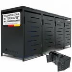 Juskys M&uuml;lltonnenbox Arel 4er f&uuml;r 120 & 240 L Tonnen, Anthrazit 