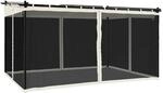 vidaXL Pavillon, Pergola mit Netzw&auml;nde Schiebedach, Sonnenschutz &Uuml;berdachung f&uuml;r