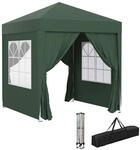 Outsunny Pavillon 2x2m Wasserdicht, Pop-up Faltpavillon mit 4 Seitenw&auml;nden,