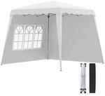 Outsunny Faltpavillon 2,4 x 2,4m Pavillon mit Seitenwand h&ouml;henverstellbar Partyzelt