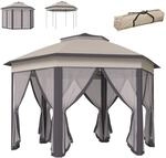 Outsunny Gartenpavillon Faltpavillon 4 x 4 m Pop-Up-Zelt Partyzelt inkl....