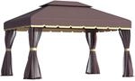 Outsunny Gartenpavillon Pavillon 390 x 290 x 280 cm Gartenzelt Festzelt...