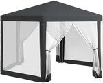 Outsunny Pavillon 4x3m Sechseckig Wasserabweisend Stabil Winterfest Pavillon mit