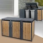 ML-Design M&uuml;lltonnenbox 3er 240L, M&uuml;lltonnenverkleidung f&uuml;r 3 M&uuml;lltonnen,