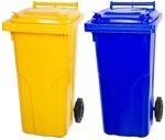 PROREGAL SuperSparSet 2x 2-Rad-M&uuml;lltonne MGB | HDPE-Kunststoff | 120 Liter |...