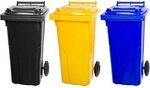 PROREGAL SuperSparSet 3x 2-Rad-M&uuml;lltonne MGB | HDPE-Kunststoff | 120 Liter