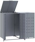 vidaXL M&uuml;lltonnenbox f&uuml;r 2 Tonnen Grau 138x79x117 cm Stahl, Box M&uuml;lltonnen,...
