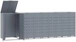 vidaXL M&uuml;lltonnenbox f&uuml;r 5 Tonnen Grau 345x79x117 cm Stahl, Box M&uuml;lltonnen,...