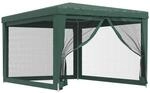 vidaXL Partyzelt mit 4 Mesh-Seitenw&auml;nden Gr&uuml;n 3x4 m HDPE