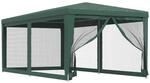 vidaXL Partyzelt mit 6 Mesh-Seitenw&auml;nden Gr&uuml;n 3x6 m HDPE