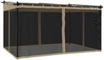 vidaXL Pavillon, Pergola mit Netzw&auml;nde Schiebedach, Sonnenschutz &Uuml;berdachung...