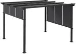 Outsunny Pergola ca. 3,5x3m Garten Pavillon mit verstellbar Dach,