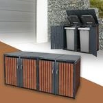 ML-Design M&uuml;lltonnenbox 4er 4 Tonnen 240L 264x80x116,3cm Anthrazit-Rostoptik,