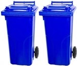 PROREGAL SuperSparSet 2x 2-Rad-M&uuml;lltonne MGB | HDPE-Kunststoff | 120 Liter |...