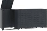 vidaXL M&uuml;lltonnenbox f&uuml;r 4 Tonnen Anthrazit 276x79x117 cm Stahl, Box...