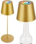 BRILONER - 3 in 1 RGBW LED Tischlampe kabellos IP44 mit Touch, stufenlos dimmbar,