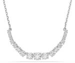 Swarovski Matrix Halskette, Rhodinierte Damenhalskette mit Strahlenden Kristallen im