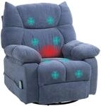 HOMCOM Relaxsessel mit Massagefunktion und 8 Vibrationspunkten, Blau |...