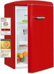 Exquisit RKS120-V-H-160E Retro Vollraumk&uuml;hlschrank in Rot, 122 L | Ohne...