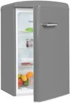 Exquisit Retro-K&uuml;hlschrank 122 l - K&uuml;hler ohne Gefrierfach - Grau - E
