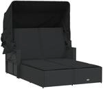 vidaXL Doppel Sonnenliege, Sonnenbett mit ausziehbarem Sonnendach, Doppelliege...