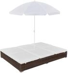 vidaXL Sonnenliege mit Schirm Gartenliege Gartenm&ouml;bel Liege Strandliege...