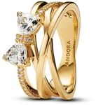 PANDORA Timeless Funkelnde Schleife & &Uuml;berkreuztes Band Ring aus Sterling Silber mit