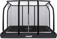 VirtuFit Premium Bodentrampolin mit Sicherheitsnetz - Schwarz - 213 x 305 cm