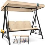 KESSER&reg; Hollywoodschaukel mit Sonnendach 3-Sitzer & Sitzpolster-Auflage 
