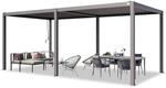 PRIMEYARD Pergola 3x6 m Aluminium-Pfosten mit Lamellendach aus Stahl graue