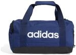 adidas Unisex Essentials Linear Duffel Bag Duffel Bag, Dark Blue/White, XS
